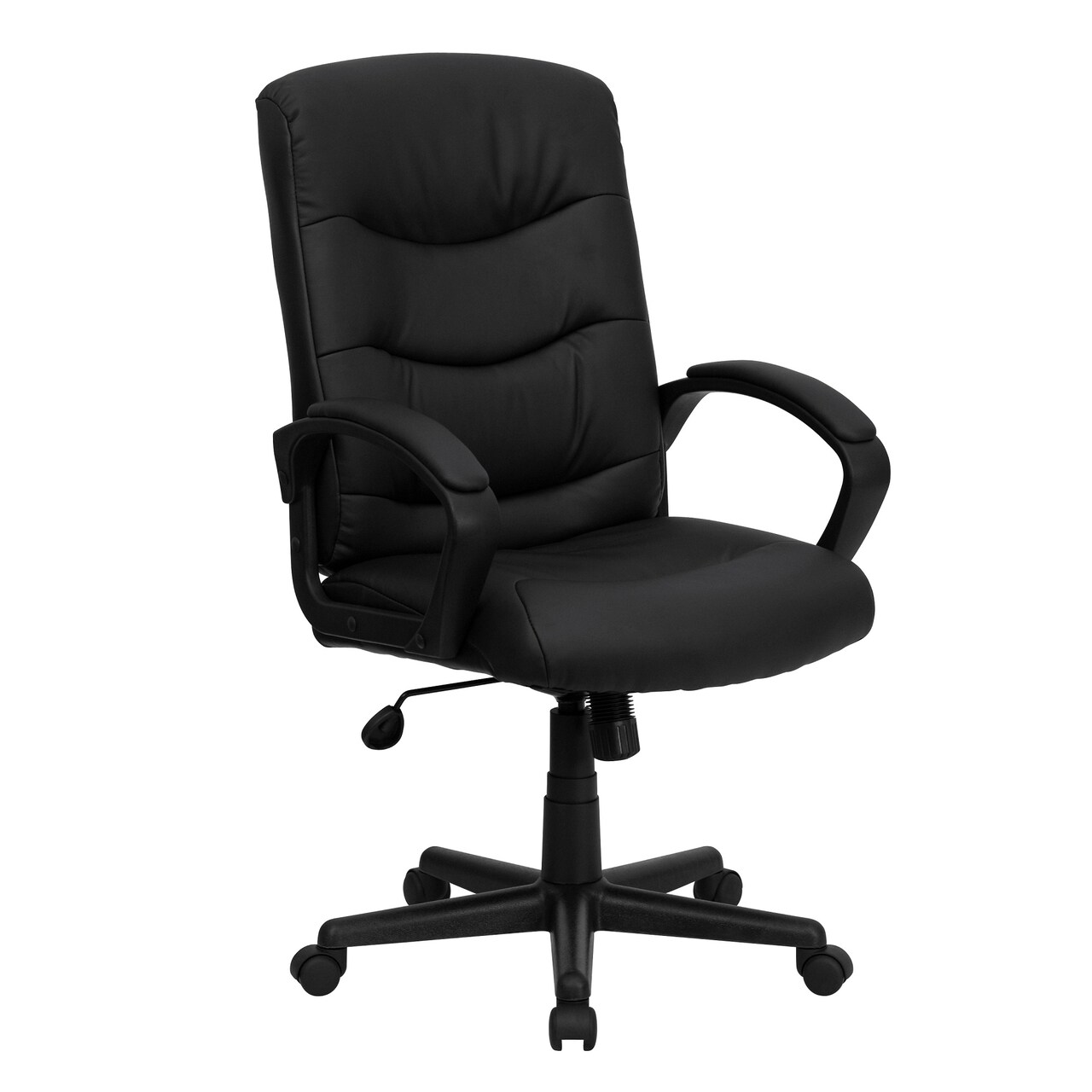 Flash Furniture 44.75" Black Contemporary Mid-Back Executive Armed Swivel Office Chair